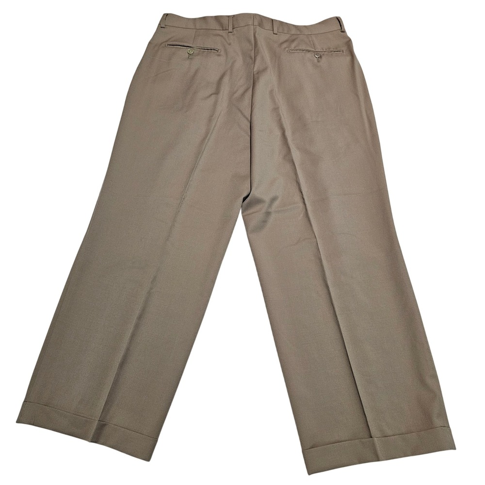 Metropolitan View Bloomingdales Mens 38x27 Wool Pleated Cuffed Dress Pants Italy - Picture 6 of 12